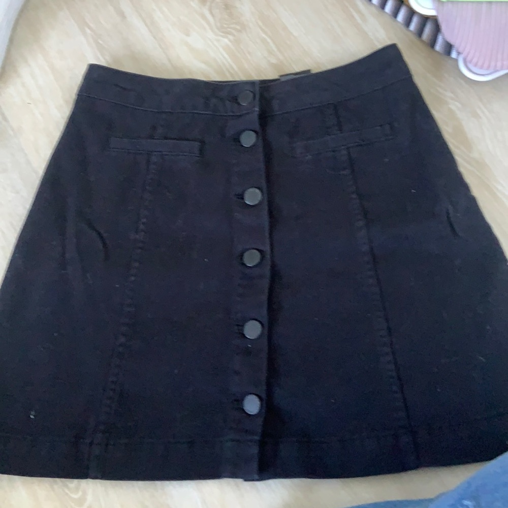 Black denim skirt